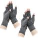 LXMY 2 Pairs Arthritis Gloves Compression Gloves Providing Warmth and Compression to Promote Healing Fingerless Design Relieve Pain from Rheumatoid Arthritis and Carpal Tunnel(M) M (Pack of 4) Grey