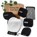 5 Piece Clean Skin Glow Set- 3 Microfiber Reusable Makeup Remover Pad- Remove Makeup with Just Water 1 Body Natural Deep Exfoliating Dead Skin Remover 1 Face Exfoliating Mitt 1 travel bag 1 Large 12cm 2 Medium 10cm Black