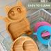 Eco-Friendly Bamboo Kitten Plate | Suction Cup Toddler Plate for Baby Led Weaning | Non-Toxic & Cool-to-Touch | Orange Cat Design - Buy Online on GoSupps.com