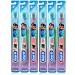 Hippie Hype Kids Manual Toothbrush, for Children and Toddlers 3+, Extra Soft Bristles - Pack of 6 (Characters Vary)