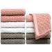 Pleasant Home Washcloths Set - (12 x 12 12 Pack) 550 GSM- 100% Ring Spun Cotton Wash Cloth - Super Soft and Highly Absorbent Face Towels (Blush Combo Check Design) Blush Combo Check Design