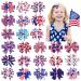 24 Pcs 4th of July Hair Bows Clips Patriotic Alligator Bow Hair Accessories Independence Day Red White Blue Boutique Hair Clip America Star USA Flag Bowknot Hairpins Barrette for Girls