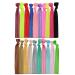 Syleia Pack of 20 Bright and Pastel Hair Ties Ponytail Holders Elastic Ribbon Band Crease Free Hand Knotted Fold Over Ouchless Strong Hold