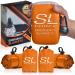 SLFORCE Emergency Blankets for Survival, 4 Pack of Gigantic Space Blanket. Comes with Four Extra-Large Mylar Blankets, Compass, and Zipper Bag. The Best Thermal Space Blankets (4, Orange, Extra Large) X-Large Orange 4