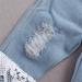 Baby Girl White Lace Ruffle Romper Top + Jeans Shorts Clothing Set | 3-24 Months | 6-12 Months - Buy Online on GoSupps.com