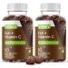 Iron Gummies 20mg + Vitamin C 26mg for Iron Deficiency and Anemia, Supports Energy, Blood Cell Formulation, Blood Builder, Vegan Supplements, Gluten Gelatin and GMO Free, Chewable Grape Gummy Chews 60 Count (Pack of 2)