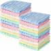 20 Pack Baby Muslin Washcloths Natural Muslin Cotton Baby Wipes Soft Newborn Baby Face Towel Absorbent Muslin Washcloth for Sensitive Skin Baby 12x12 inches (Blue White Green Yellow Pink)