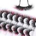 Fluffy Pink Cat-Eye Faux Mink Lashes - 7 Pairs Pack | FANXITON Dramatic Wispy 20mm False Eyelashes - Buy Online on GoSupps.com