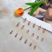 Buy White Brown French Press Almond Nails | Medium Camellia Acrylic Press-On Fake Nails with Glue - Perfect for Youthful Manicure Style - Buy Online on GoSupps.com