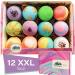 Ahila power of healing 12 XXL Bubbly Organic Bath Bombs Gift Set for Women Men and Kids Designed in Canada Long Lasting Floaters Relaxing Aromatherapy Rich in Pure Essential Oils Healing Properties