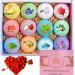 12 Pcs Bath Bomb Gift Set  Natural Organic Bath Bombs  Handmade with Rich Fizz - Best Birthday Gift for Kids/Women/Men  Mother's Day