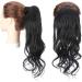 18" Ponytail Extension Human Hair Real Remy Curly Wavy #1 Jet Black (90g) - Buy Online on GoSupps.com