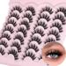 False Eyelashes Fluffy Mink Lashes Wispy 14 Pairs 3D Fake Eye Lashes Natural Look 16mm Faux Mink Lashes by FANXITON Natural Lashes(6B) -16mm