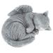 Pure Garden Sculpture Pet Memorial Statue Sleeping Angel Cat