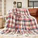 Inhand Sherpa Throw Blanket Plaid Warm Cozy Soft Throw Blankets for Couch Bed Sofa Reversible Fluffy Plush Flannel Fleece Blankets and Throws for Adults Women Men( Brown 50 x 60 ) Brown 50 x 60