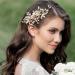 SWEETV Handmade Wedding Hair Comb | Pearl Flower Bridal Hair Clip | Elegant Women's Hair Accessories in Gold - Buy Online on GoSupps.com