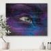 DesignQ Modern Purple Female Eye Wall Art - Dry Paint Dust Pigment on Natural Pine - Large Contemporary Wood Decor - Buy Online on GoSupps.com