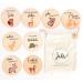 Wood Milestone Cards for Babies 30 Colorful Animal-Printed Wooden Slices | Perfect Gift for Birth & Baby Showers - Buy Online on GoSupps.com