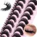 Mink Lashes Fluffy 16mm False Eyelashes Wispy Cat Eye Lashes Natural Look Clear Band Lashes Extension 5D Multi-layer Fake Lashes Pack by Zegaine 9 Pairs Juno
