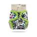 Petit Lulu One Size Cover (5-16 kg) for cloth diapers with snap fasteners (Gatos Calaveras (on white))