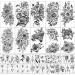 Yazhiji 40 sheets Waterproof Temporary Tattoos Large Flowers Butterfly Collection Temporary Fake Tattoos for Women and Girls Body Art Decoration