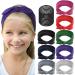 ShameOnJane 8 pack of Colorful Headbands for Girls Girls Headbands - Removable Bow - Cute Hair Accessories for Girls with 10 Extra Hair Elastics (Bow)