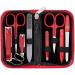 3 Swords Germany - brand quality 8 piece manicure pedicure grooming kit set for professional finger & toe nail care scissors clipper fashion leather case in gift box Made by 3 Swords (000392) RED - TOOLS RED LAQUERED