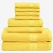 BOUTIQUO 8 Piece Towel Set 100% Ring Spun Cotton, 2 Bath Towels 27X54, 2 Hand Towels 16X28 and 4 Washcloths 13X13 - Ultra Soft Highly Absorbent Machine Washable Hotel Spa Quality - Yellow 8 Piece Towel Set Yellow
