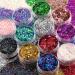 12 Jars Multi-Shaped Cosmetic Glitter | 12 Colors Body, Face, Hair Makeup | Party Beauty Shimmer (96g) - Buy Online on GoSupps.com