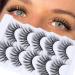 Goddvenus False Eyelashes Natural Look Eye Lashes Wispy CC Curl Russian Eyelashes Cotton Band Strip Lashes That Look Like Extensions Fake Eye Lashes Pack 5 Pairs wispy lashes