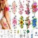 Quichic 60+ Designs Flower Tattoos Temporary Realistic Large Flower Tattoos for Women Sexy Floral Blossom Branch Temporary Tattoo for Adults Girls Long Lasting Fake Tattoos Flower for Neck Hand Flowers