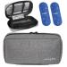 Ovakia frio cooling bag small for insulin pen storage organizer cool box medication travel diabetic bag with 2 freelancus (gray)