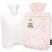 Qomfor Hot Water Bottle with Cover - Premium Fluffy Faux Fur Cover with Kangaroo Pocket - 1.8l Large - Hot Water Bag for Pain Relief Neck and Shoulders Hands and Feet Cosy Nights (Pink)