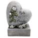 Anosta heart on base - grave decoration grave ornament (grey - rose)