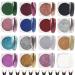 Chrome Nail Powder Yiaxoyia 16 Jars Nail Chrome Powder - Mirror Effect Metallic Charms Pigment Powder Pearl for Nail Gel Art Resin Craft etc. (1g/Jar)