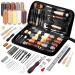 Leather Working Tools Leather Craft Kit and Supplies Upholstery Repair Kit with Waxed Thread Stitching Groover Awl for Punch Stitching, Leather Sewing and DIY Craft Making