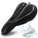 RONUX Narrow Bike Seat Cushion-Extra Soft Comfy Bicycle Seat Cover-Memory Foam & Gel-for Peloton Bike, Stationary, Exercise, Electric, Road & Mountain Bikes-Cycling Accessories-Women & Men Black