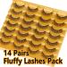 Zegaine 3D Cat Eye False Eyelashes - Natural Look, 12mm Fluffy Wispy Faux Mink - 14 Pairs Pack - Buy Online on GoSupps.com