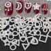 200Pcs 3D White Pearls Nail Charms, Multi Shapes Sizes Acrylic Flower Heart Star Moon Bowknot Circle Triangle Square Cute Pearls Heart Charms for Nail DIY Crafting Jewelry Accessories