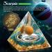 HuiJuKeJi Scorpio Constellation Orgonite Pyramid with Tiger Eye Stone Birthstone - Energy Healing Crystal for Astrology, Reiki, Chakra Meditation - 6cm - Buy Online on GoSupps.com