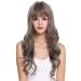 WIG ME UP - H1734 Wig ladies women long wavy bangs balayage mix grey brown blue
