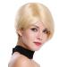 WIG ME UP RGH-5334-HH-613 | Platinum Blonde Human Hair Wig | Short Straight Voluminous Ladies Wig - Buy Online on GoSupps.com
