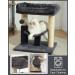 HOOPET Cat Tree Tower with Cozy Perch, Scratching Post, Self Groomer, and Dangling Ball - Smoky Gray - Buy Online on GoSupps.com