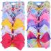 12Pcs 5 Inch Hair Bows for Girls, Rainbow Heart Hair Bow Alligator Clips Colorful Grosgrain Ribbon Bows Hair Clips for Girls Toddlers Kids Children Teens 12 Multi Colors