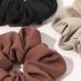 Large Scrunchies Hair Ties for Thick Hair - Jumbo Scrunchie Set for Girls & Women - No Crease Ponytail Holder - Soft Hair Accessories in Black, Brown, Beige, & Brick-Red - Buy Online on GoSupps.com