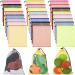 Funtery 24 Pcs Mesh Bags Drawstring Mesh Laundry Bag Basketball Soccer Bag Stuff Sack Nylon Bags Camping Nylon Drawstring 8 x 12 Inch