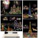 Scratch Art Rainbow Painting Paper, 4 Sheets (A4) Fireworks City Night View, DIY Scratchboard Crafts Womens Hobbies, Engraving Arts for Kids & Adults Scratch Painting Christmas Birthday Party Gift