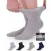 Doctor's Select Bamboo Diabetic Socks Women & Men - 4 Pairs Ankle Length Womens Diabetic Socks | Bamboo Socks Womens Large Black, Grey, Beige, Navy