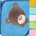 Morgenstern Hooded Towel Baby Towel Hooded Bath Towel 100x100 cm Cotton Oeko-TEX Bear Blue - Bear