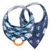 Dr. Brown s Bandana Bib with Snap-On Removable Teether Cotton Baby Bib with Soft Fleece Lining for Teething & Drooling 3m+ 2-Pack Navy Whales & Anchors